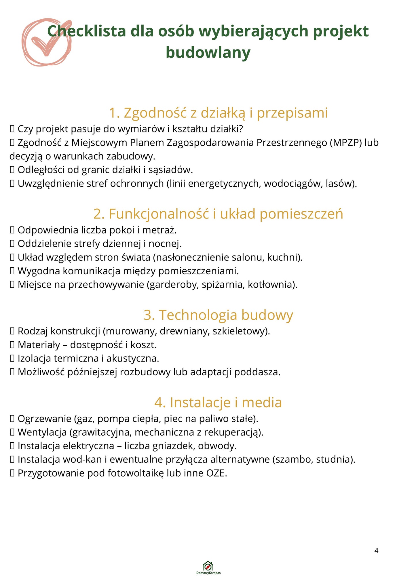 Poradnik budowlany - checklista